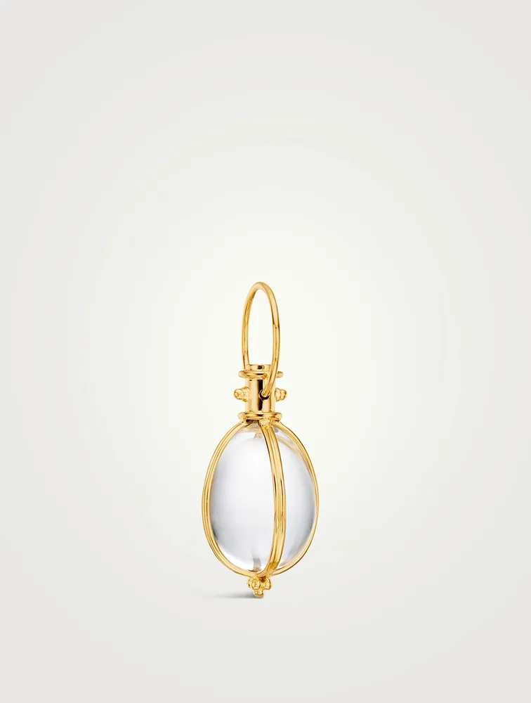 18K Gold Amulet Pendant With Rock Crystal