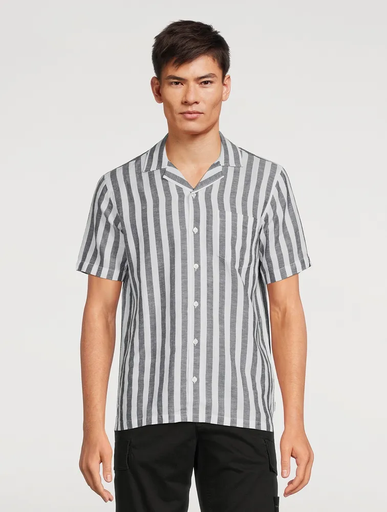 Hibbert Linen and Cotton Striped Shirt