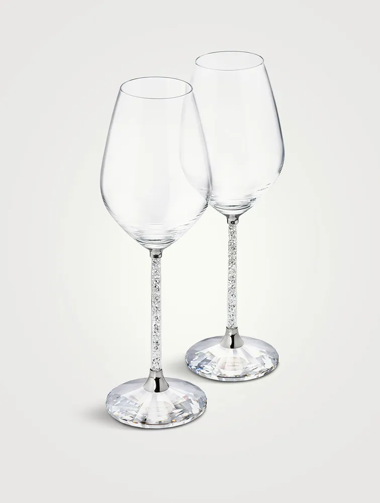 Set Of Two Crystalline Wine Glasses