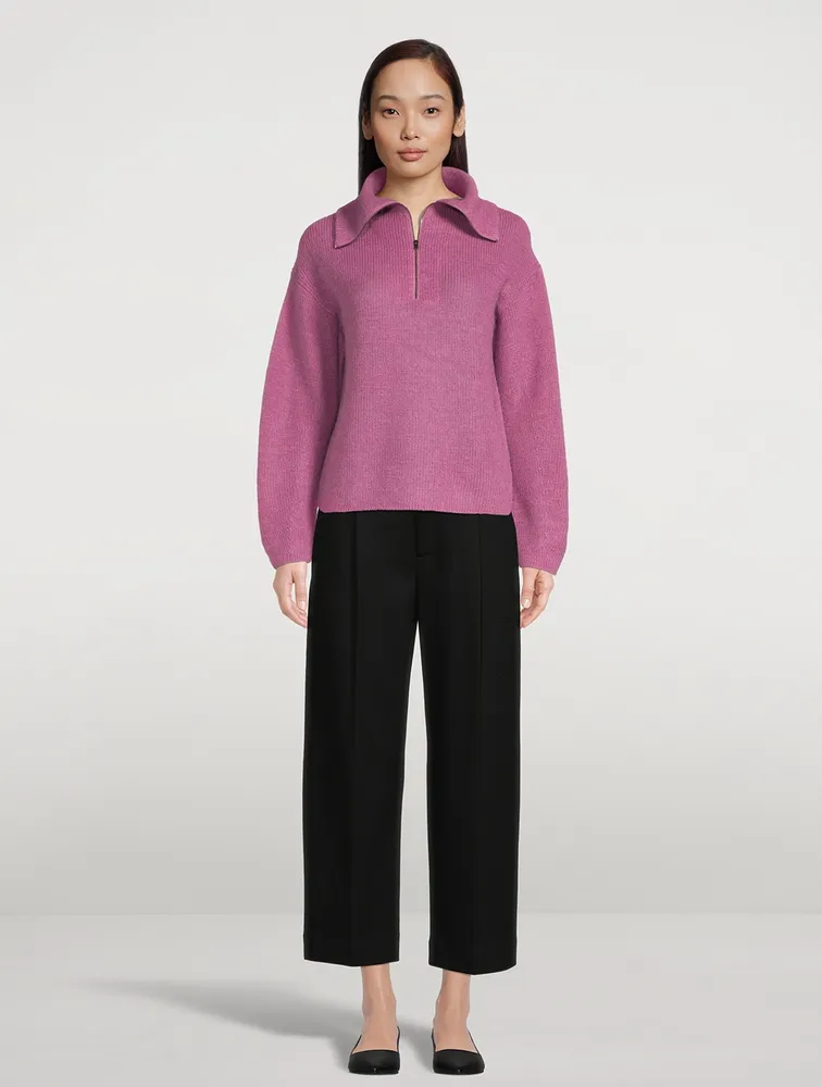 Half-Zip Ribbed Sweater