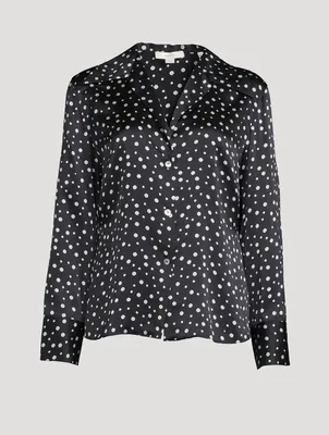 Silk Shirt In Dotted Print