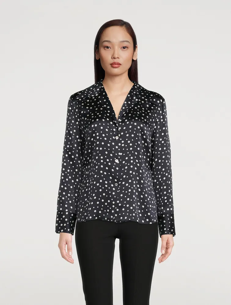 Silk Shirt Dotted Print