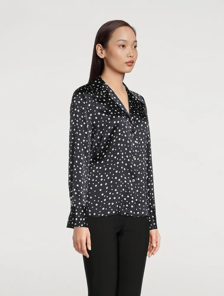 Silk Shirt Dotted Print