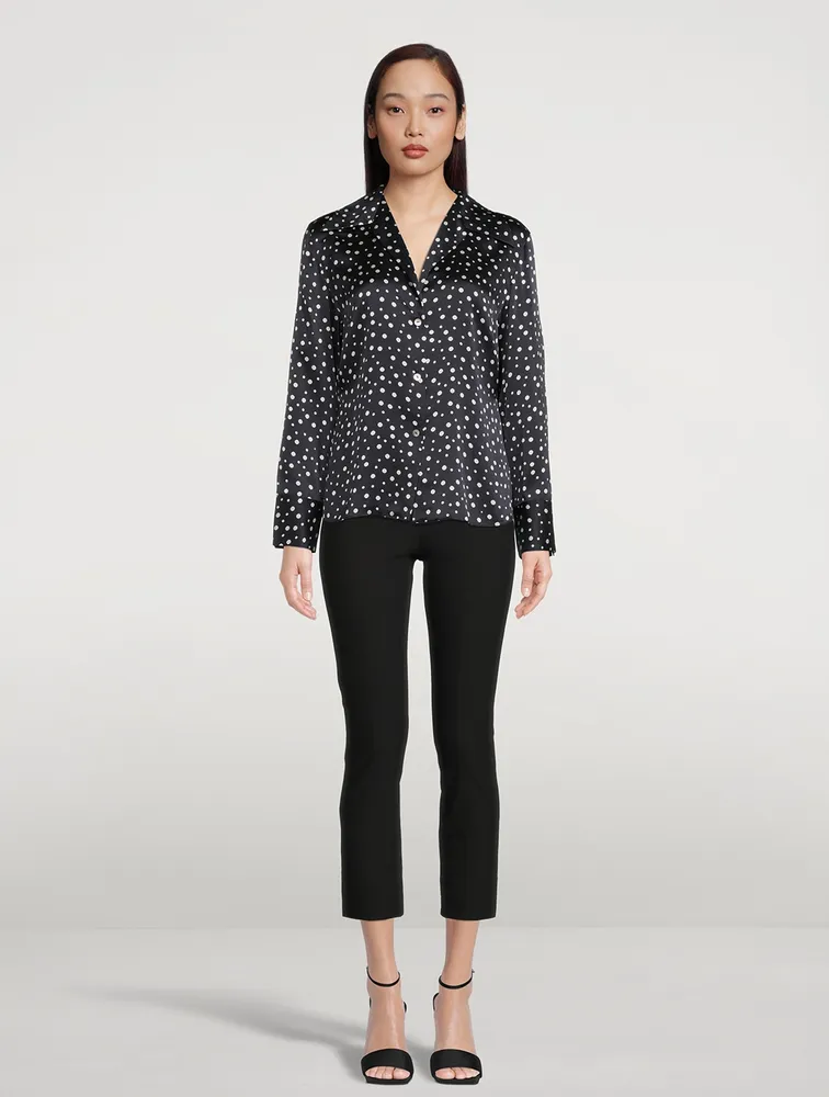 Silk Shirt Dotted Print