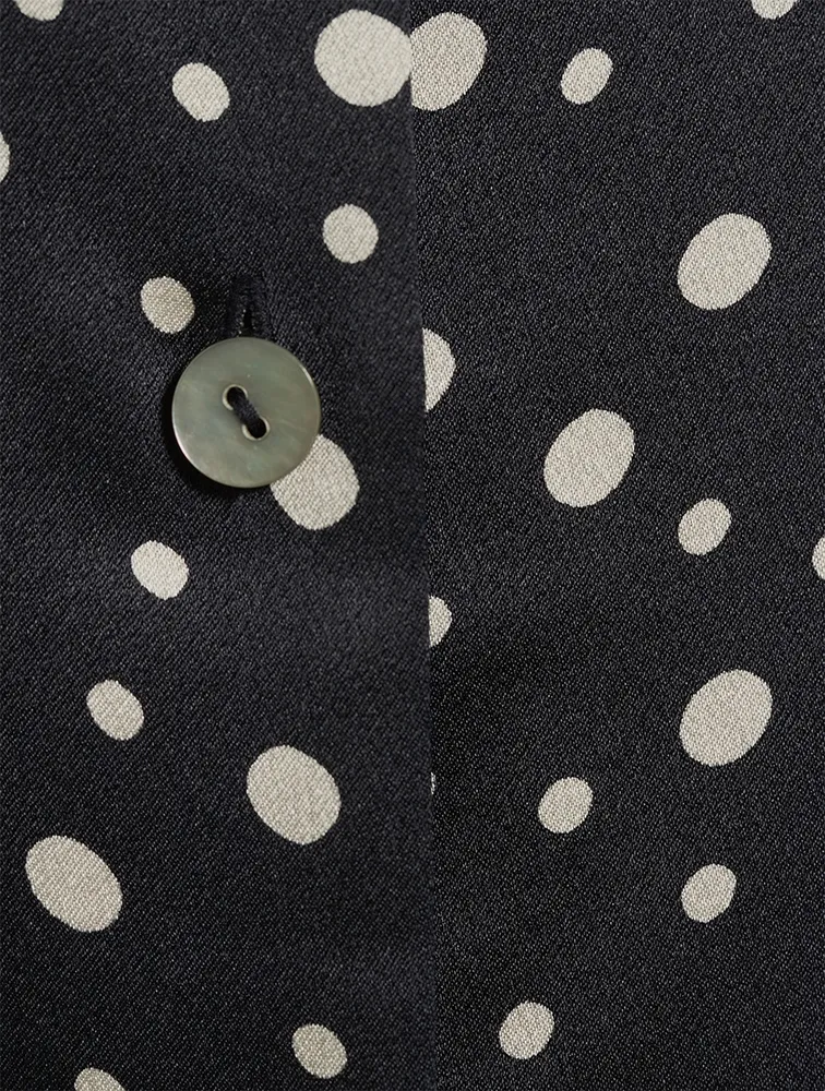 Silk Shirt Dotted Print