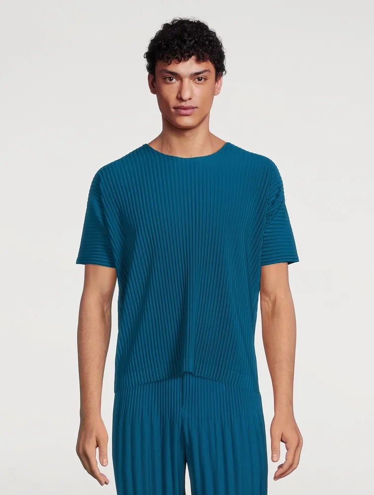 Colour Pleats Short-Sleeve T-Shirt