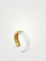 Feminine Waves 18K Gold-Plated Ear Cuff With Enamel