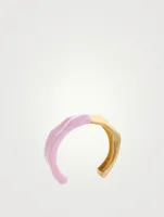 Feminine Waves 18K Gold-Plated Cuff Bracelet With Enamel