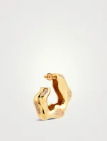 Feminine Waves 18K Gold-Plated Hoop Earrings With Cubic Zirconia