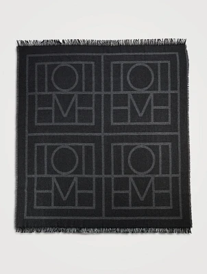 Wool And Cashmere Monogram Scarf