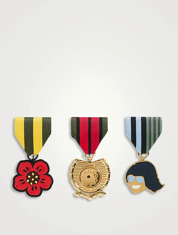 Set Of Three Icon Pins