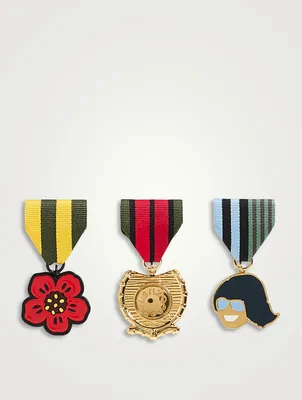 Set Of Three Icon Pins