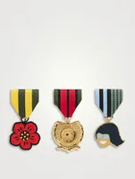 Set Of Three Icon Pins