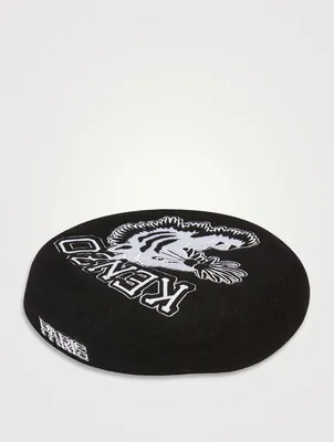 Embroidered Tiger Wool Beret