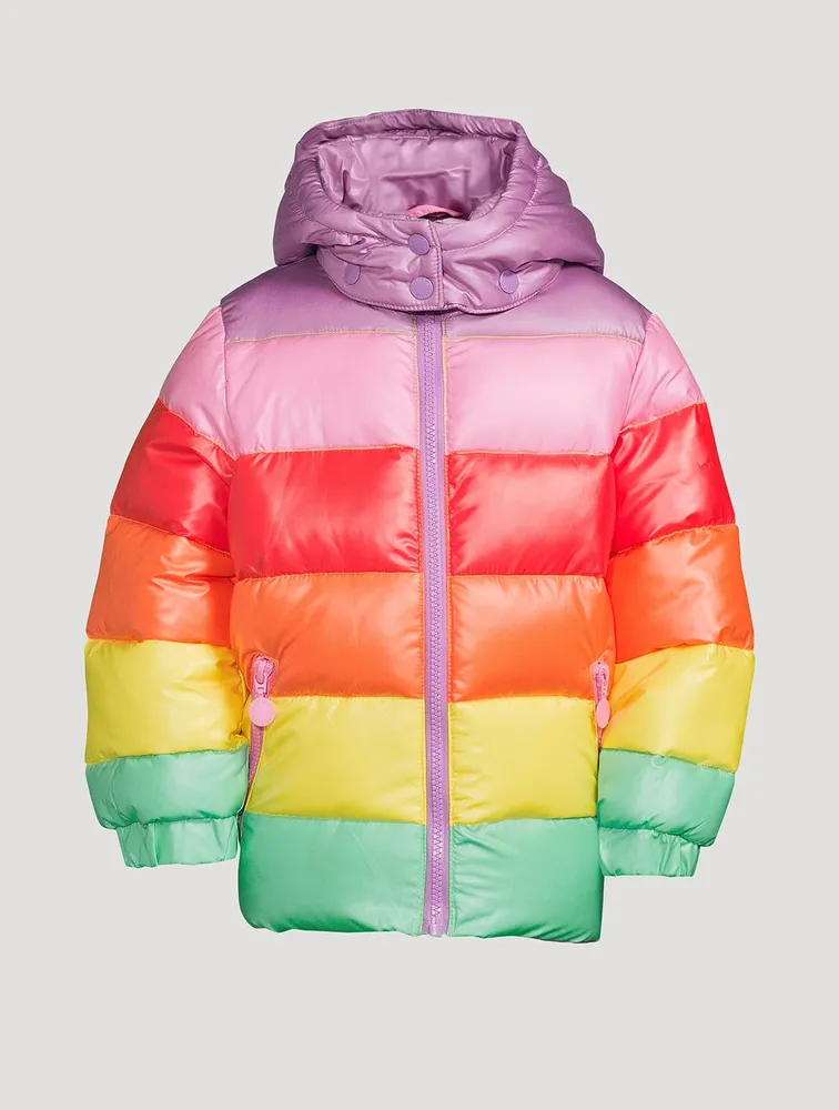 Rainbow Striped Puffer Jacket