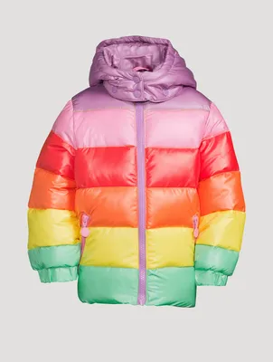Rainbow Striped Puffer Jacket