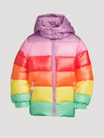 Rainbow Striped Puffer Jacket
