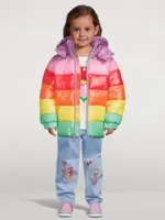 Rainbow Striped Puffer Jacket