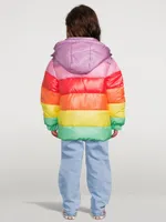 Rainbow Striped Puffer Jacket