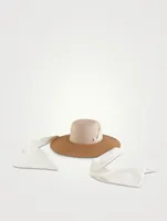 Cassidy Packable Straw Hat With Chiffon Scarf