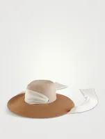 Cassidy Packable Straw Hat With Chiffon Scarf