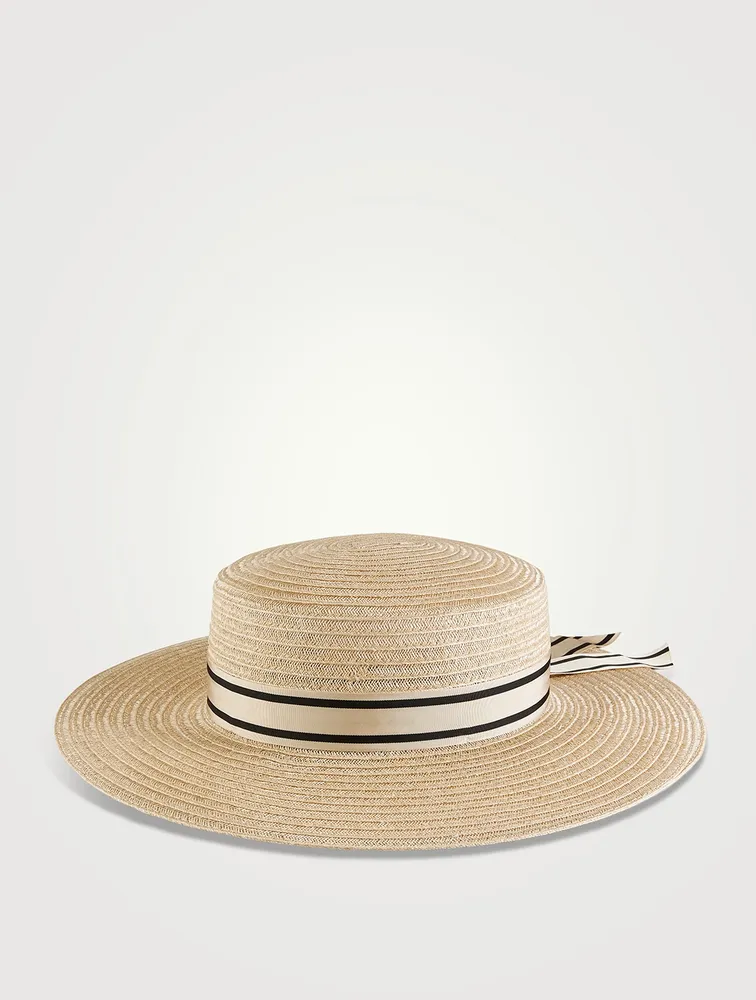 Colette Packable Straw Boater Hat