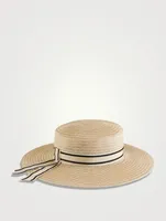 Colette Packable Straw Boater Hat