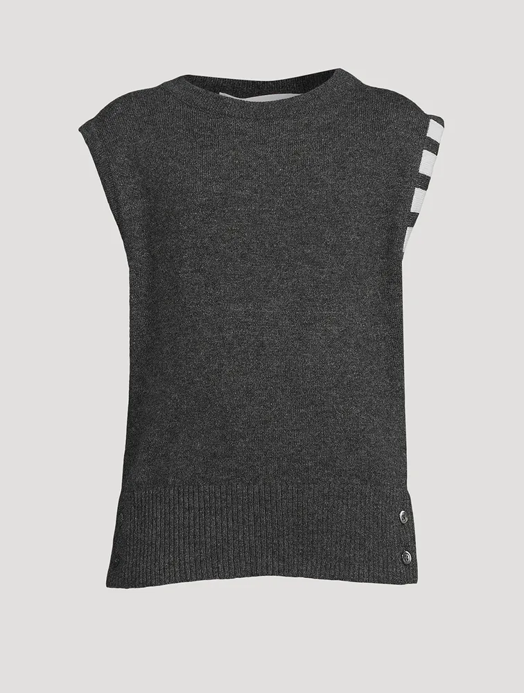 Cashmere Sleeveless 4-Bar Vest