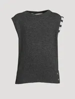 Cashmere Sleeveless 4-Bar Vest