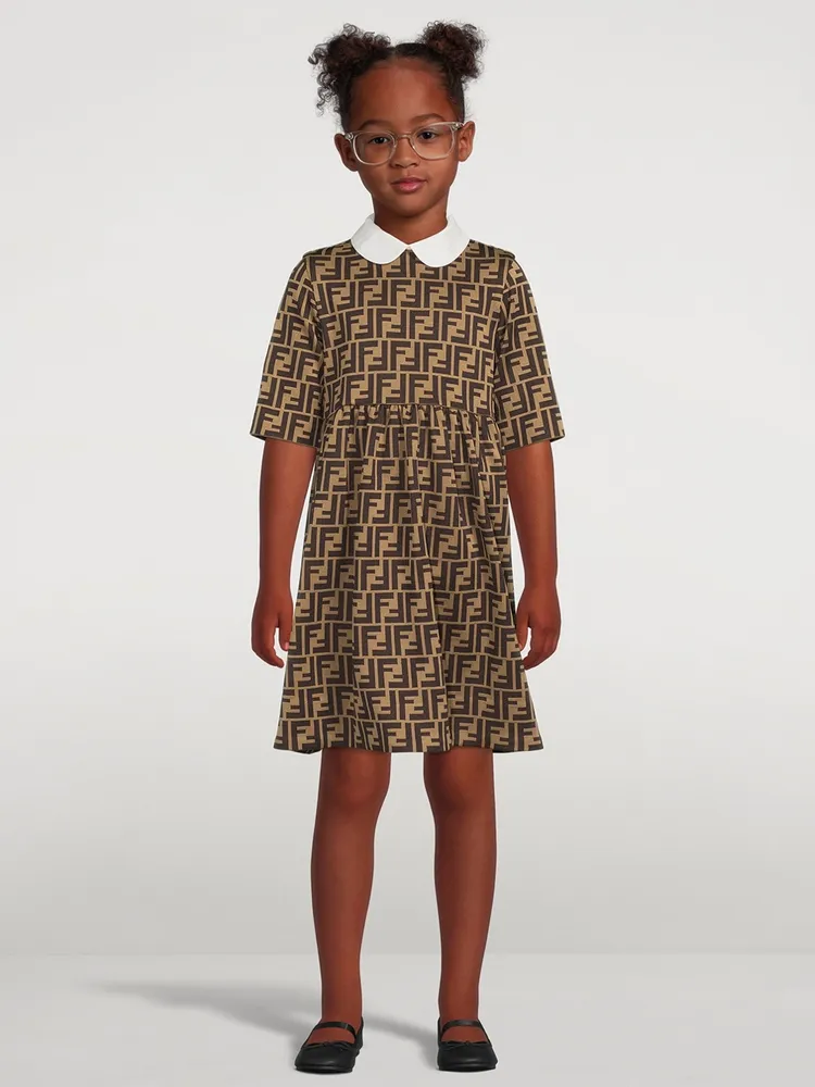 Kids Cotton-Blend Dress FF Print