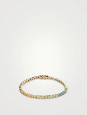Gold Vermeil Rainbow Tennis Bracelet