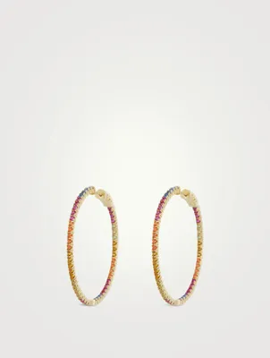 Large Gold Vermeil Rainbow Hoop Earrings
