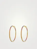 Large Gold Vermeil Rainbow Hoop Earrings