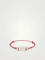 2.5g Polished Sterling Silver And Cord Bracelet