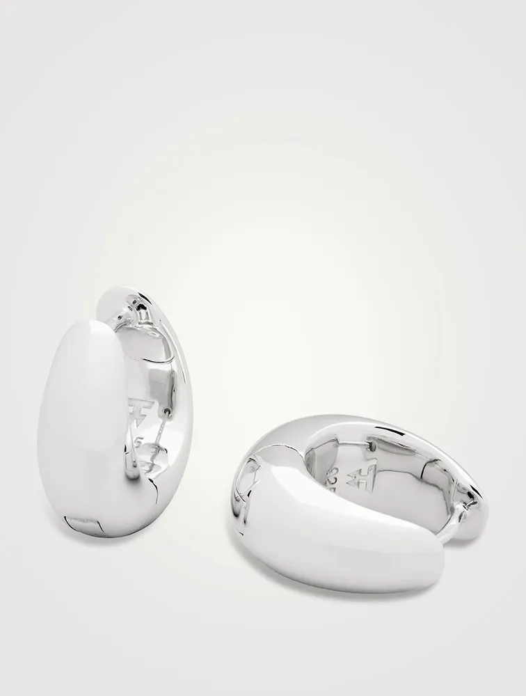 Small Ice Sterling Silver Hoop Earrings