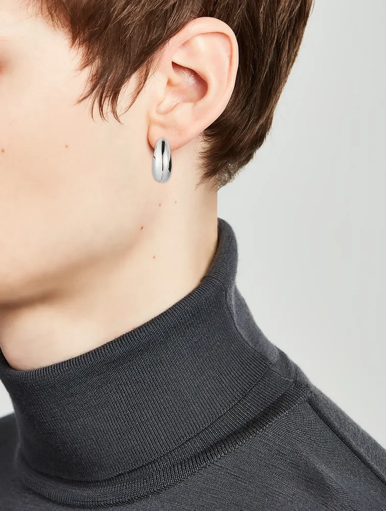 Small Ice Sterling Silver Hoop Earrings