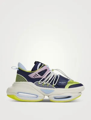 B-Bold Leather Neoprene And Mesh Sneakers