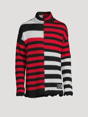 Wool-Blend Striped Turtleneck Sweater
