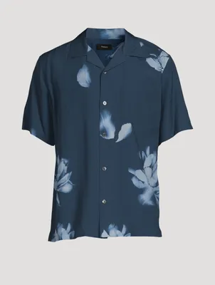 Noll Crepe Short-Sleeve Shirt Floral Print