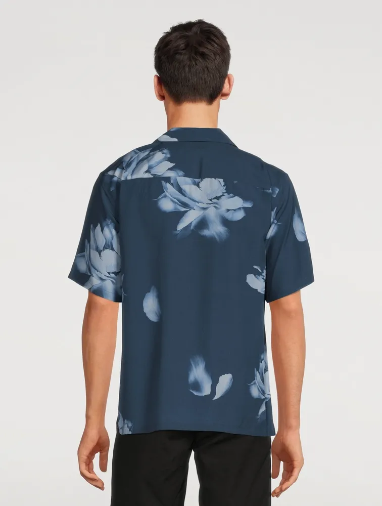 Noll Crepe Short-Sleeve Shirt Floral Print