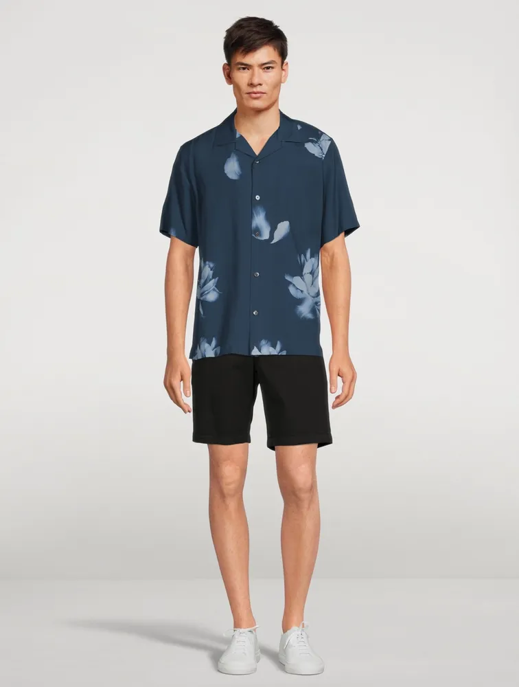 Noll Crepe Short-Sleeve Shirt Floral Print