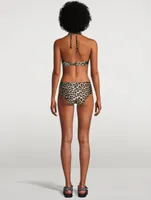 Mid-Rise Bikini Bottom In Leopard Print