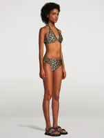 Mid-Rise Bikini Bottom In Leopard Print