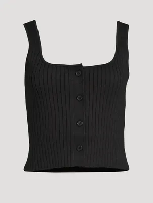 Ava Button-Front Tank Top