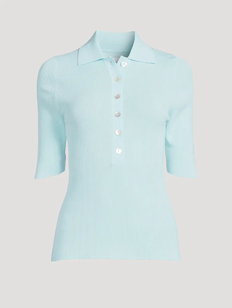 Nomi Rib-Knit Polo Shirt