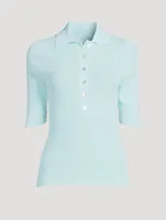 Nomi Rib-Knit Polo Shirt