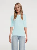 Nomi Rib-Knit Polo Shirt