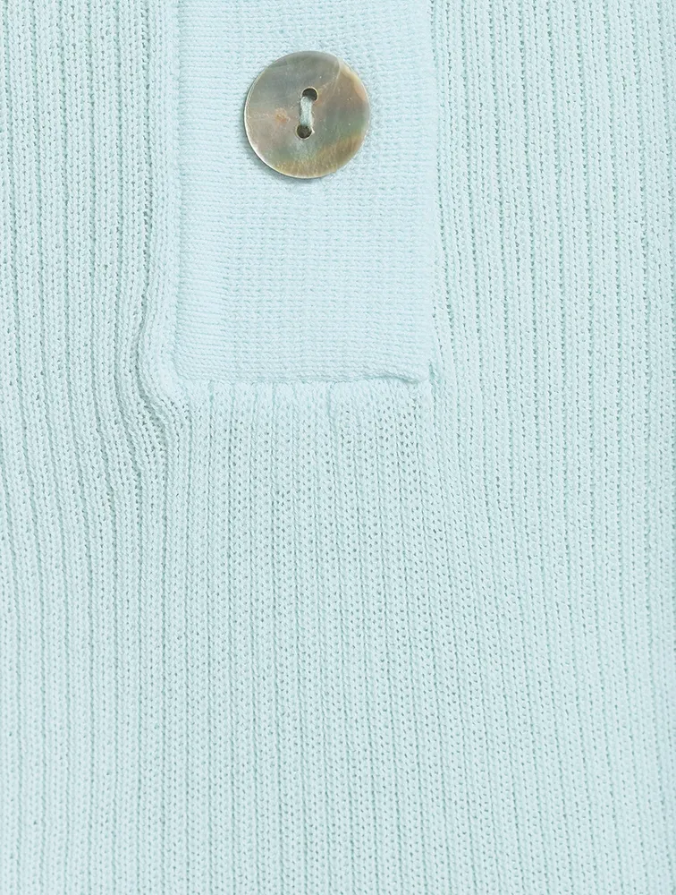 Nomi Rib-Knit Polo Shirt