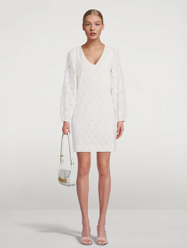 Anain Puff-Sleeve Lace Dress