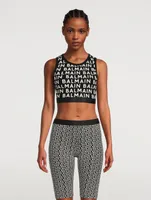 Logo-Tape Crop Top Logo Print